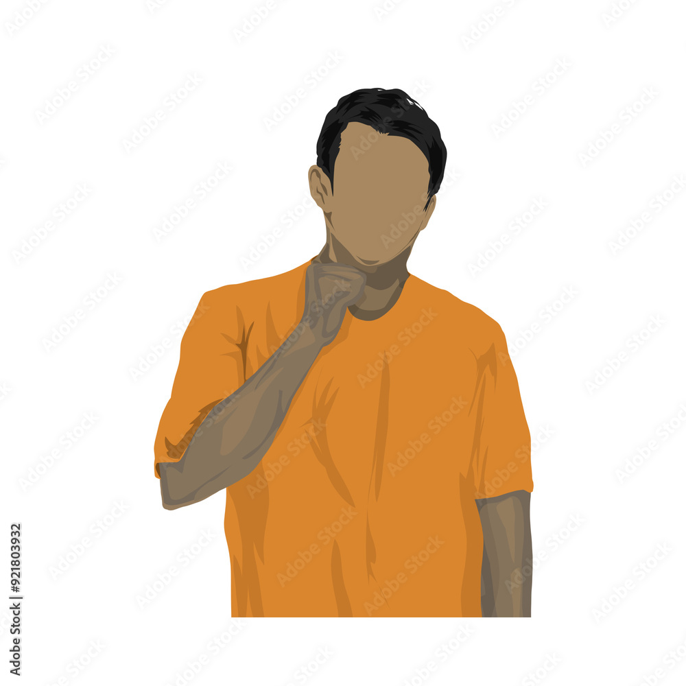 illustration of a man giving encouragement, without background illustration of a man giving encouragement, without background