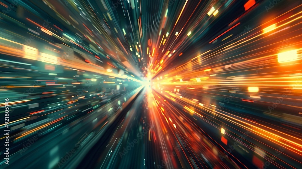 Dynamic Abstract Lightspeed Motion with Vibrant Color Streaks and Energy. Generative AI Dynamic Abstract Lightspeed Motion with Vibrant Color Streaks and Energy. Generative AI