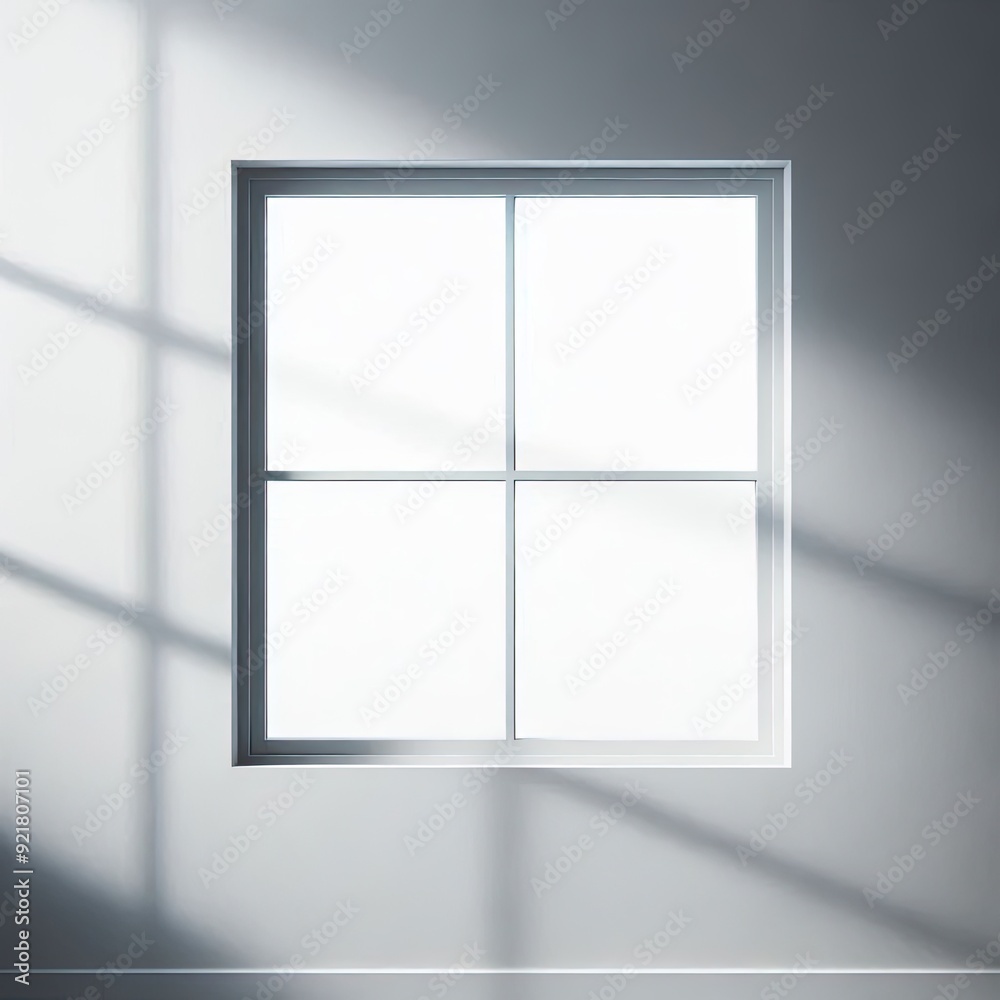 plain white wall, shadowed by the window, seen from the front, only the wall is visible. AI generative plain white wall, shadowed by the window, seen from the front, only the wall is visible. AI generative