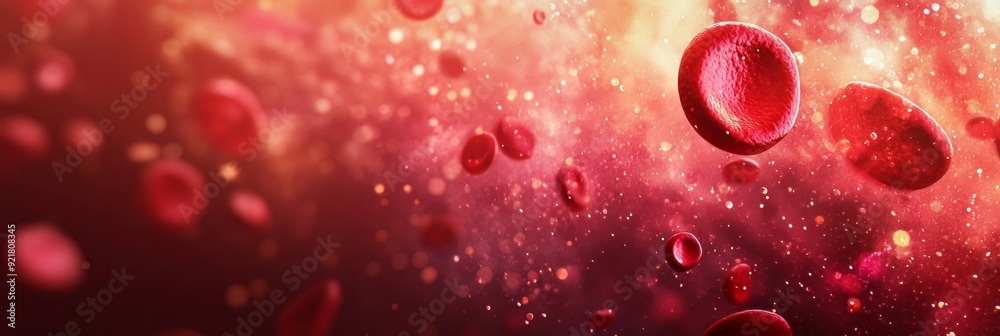 Red blood cells, medical red banner Red blood cells, medical red banner