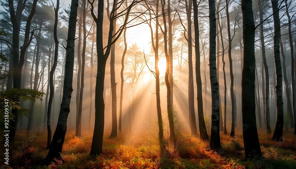 sunrise in the forest sunrise in the forest