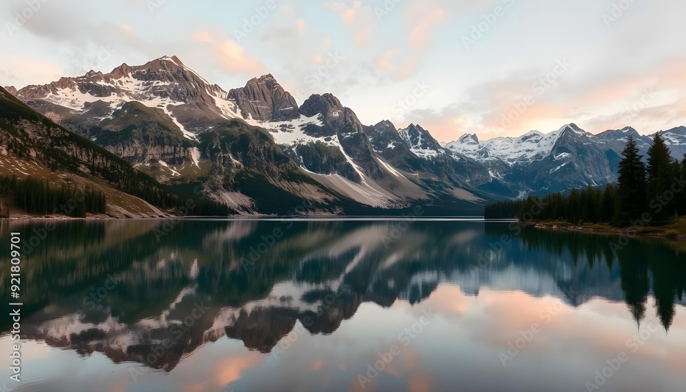 Fototapeta premium mountains lake reflection