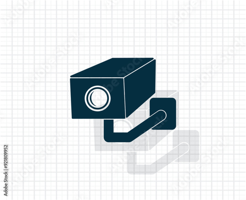 Vector dark color icon with shadow on light checkered background