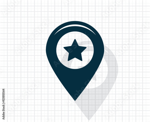 Vector dark color icon with shadow on light checkered background