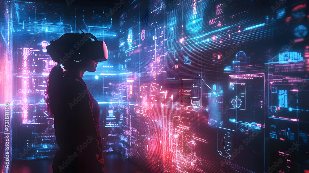 virtual reality environment with interface virtual reality environment with interface