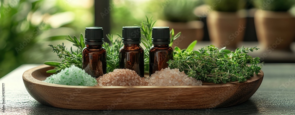 A closeup of natural spa ingredients such as fresh herbs A closeup of natural spa ingredients such as fresh herbs