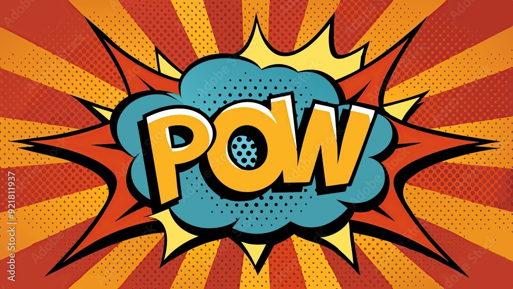 Comic book style explosion with pow text Comic book style explosion with pow text