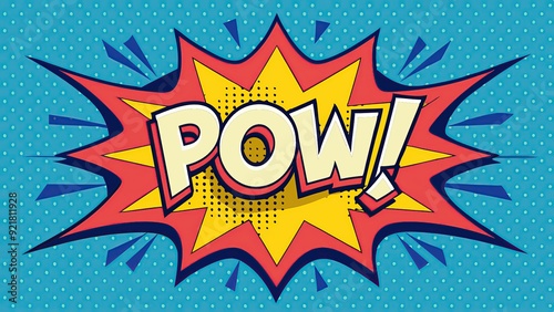 Bright cartoon comic book style pow explosion background