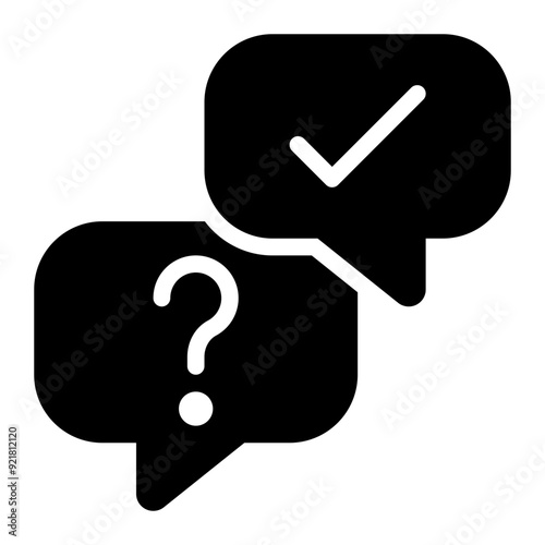 question and answer, qa, question, answer, faq, q&a solid glyph icon