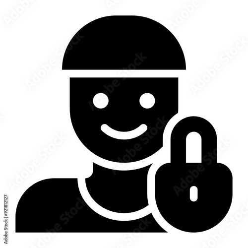 private user, private, privacy, customer, user, account solid glyph icon