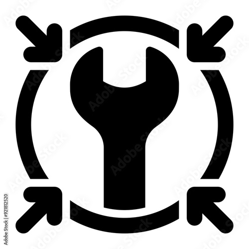 service center, repair, maintenance, tools, technical support, services solid glyph icon