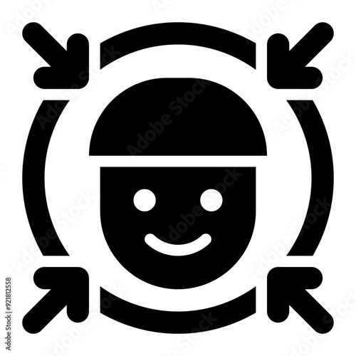 customer centric, customer focus, customer oriented, client focused, target customer, costumer goals, customer centricity, customer orientation solid glyph icon