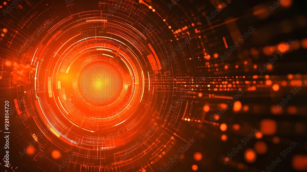 orange Abstract technology background circles digital hi-tech technology design background. concept innovation. vector illustration orange Abstract technology background circles digital hi-tech technology design background. concept innovation. vector illustration