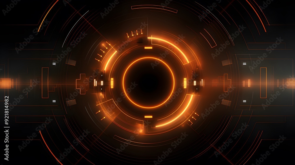 orange Abstract technology background circles digital hi-tech technology design background. concept innovation. vector illustration orange Abstract technology background circles digital hi-tech technology design background. concept innovation. vector illustration