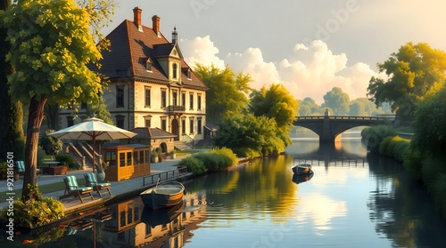 Serene Riverside Morning