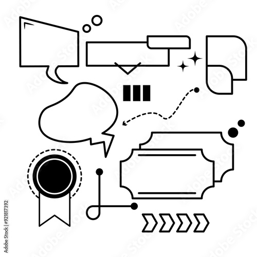 set of black and white icons