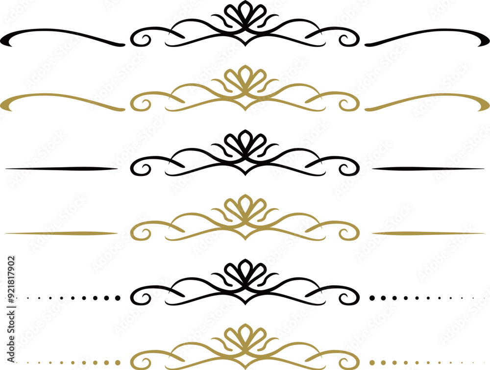 Fototapeta premium アンティーク飾り線セット