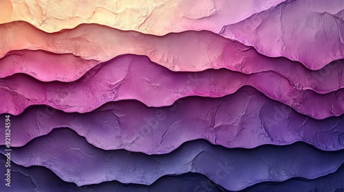 Wallpaper Mural The image is a colorful painting of a mountain range with purple and pink hues Torontodigital.ca