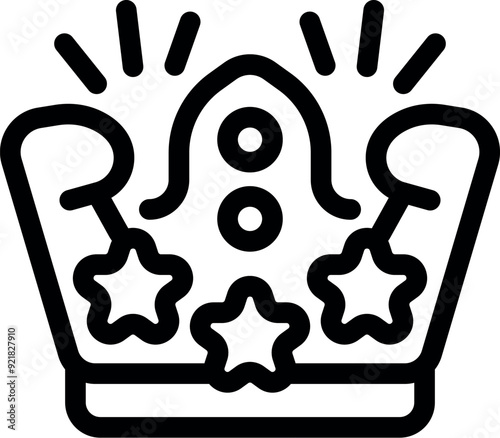 Line art vector of a majestic crown, representing royalty, power, and success