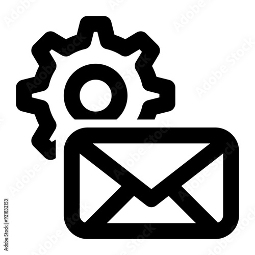 email setting, email setup, email configuration, email automation, emailing, mail setting outline icon