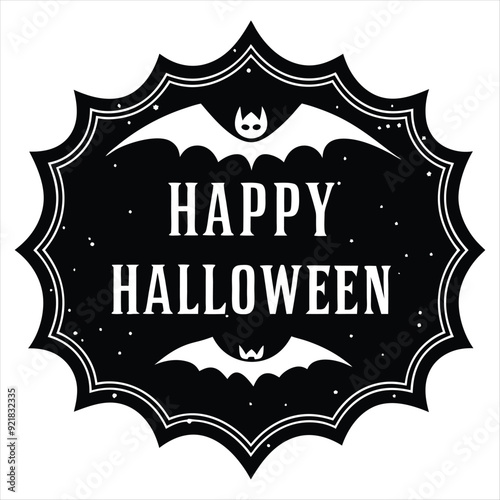  Vintage Creepy Halloween Frame Vector.