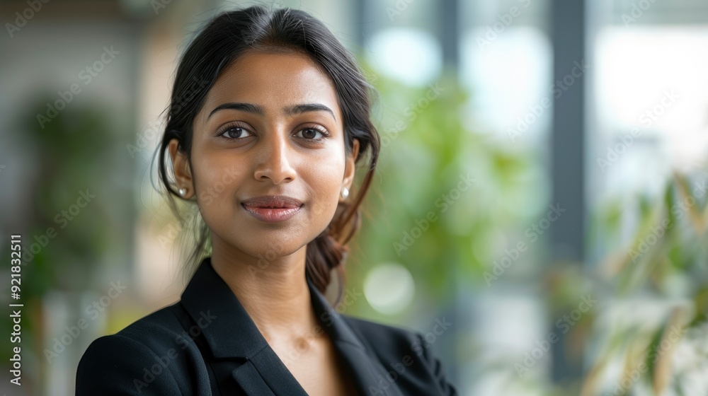 A Portrait Shot Of A Young Indian Businesswoman, Exuding Confidence And Professionalism In An Office Setting A Portrait Shot Of A Young Indian Businesswoman, Exuding Confidence And Professionalism In An Office Setting
