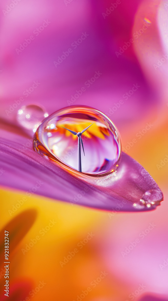 Delicate Water Drop on Petal, sustainable energy solutions, green technology, environmental harmony, renewable resources, ecological balance, climate action, nature and innovation, clean energy. Delicate Water Drop on Petal, sustainable energy solutions, green technology, environmental harmony, renewable resources, ecological balance, climate action, nature and innovation, clean energy.