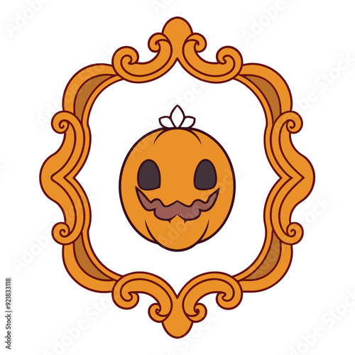 Vintage Creepy Halloween Frame Vector.