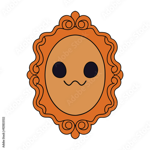  Vintage Creepy Halloween Frame Vector.