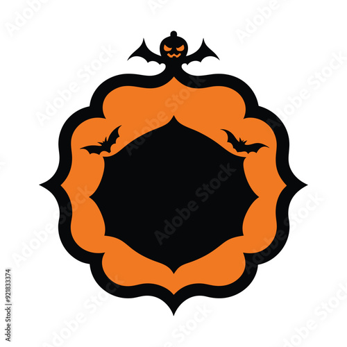  Vintage Creepy Halloween Frame Vector.