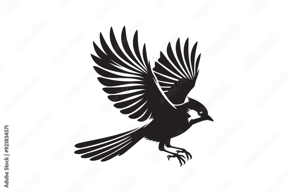 Fototapeta premium Jay bird silhouette vector illustration