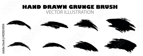 Hand drawn grunge brush, Vector illustration.
