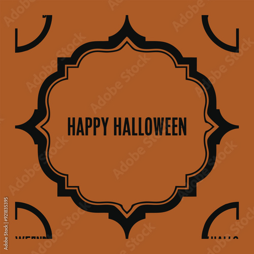  Vintage Creepy Halloween Frame Vector.