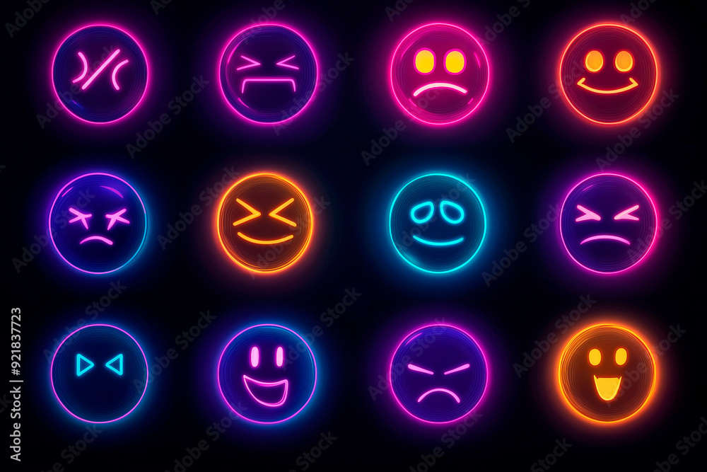 Design a collection of emojis in a cyberpunk style, featuring neon colors, glitch effects, and a dystopian futuristic aesthetic. The emojis should look digital and edgy , 100% white background
Design a collection of emojis in a cyberpunk style, featuring neon colors, glitch effects, and a dystopian futuristic aesthetic. The emojis should look digital and edgy , 100% white background