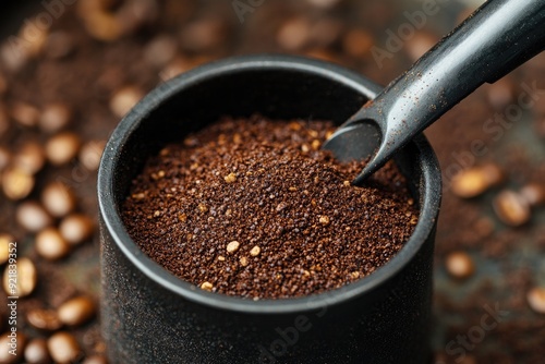 Wallpaper Mural Close-up of ground coffee in a bowl. Perfect for your next coffee or beverage advertisement. Torontodigital.ca