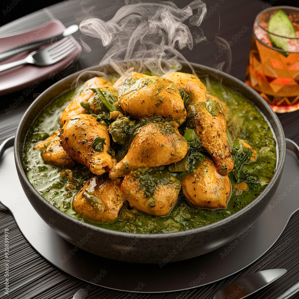 Spicy green curry with chicken Spicy green curry with chicken