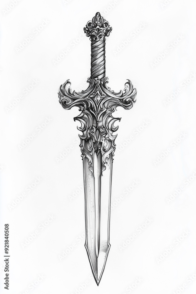 A sleek, minimalist dagger tattoo with simple, clean lines and minimal shading. The design focuses on the essence of the dagger, using geometric shapes and subtle details to create an elegant A sleek, minimalist dagger tattoo with simple, clean lines and minimal shading. The design focuses on the essence of the dagger, using geometric shapes and subtle details to create an elegant