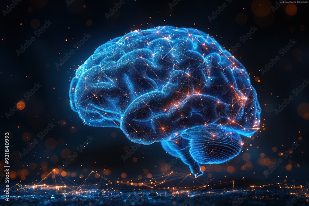 Digital Brain Illustration Digital Brain Illustration