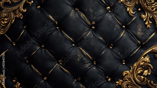 Classic black and gold background with ornate detailing and rich textures offering a refined and luxurious feel