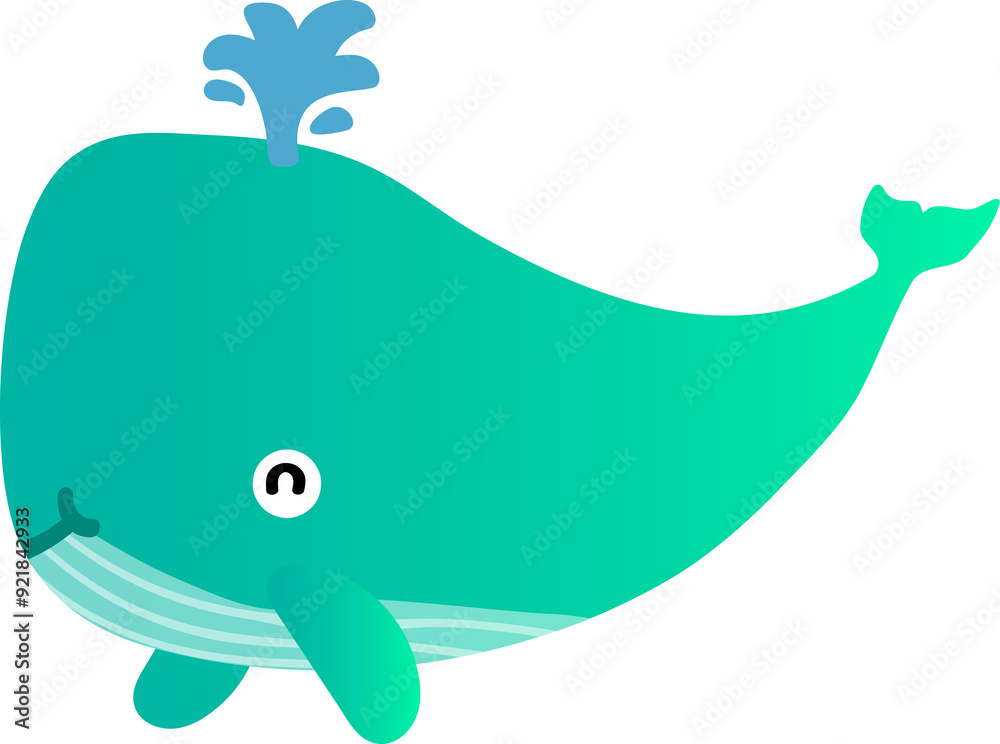 Fototapeta premium cute whale cartoon, sea animal