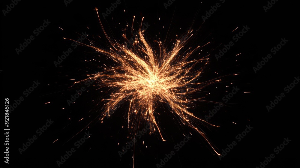 A Burst of Sparks Against a Black Background A Burst of Sparks Against a Black Background