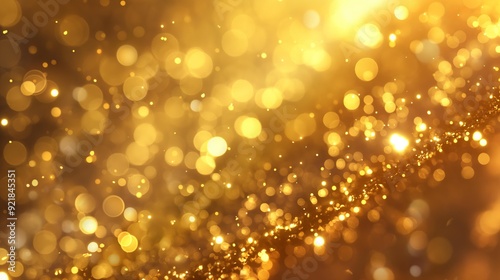 abstract Christmas background with dark orange gold flecks. The bokeh effect of particles of Christmas golden glow on blurred background. The texture of the gold foil. Holiday concept New Year