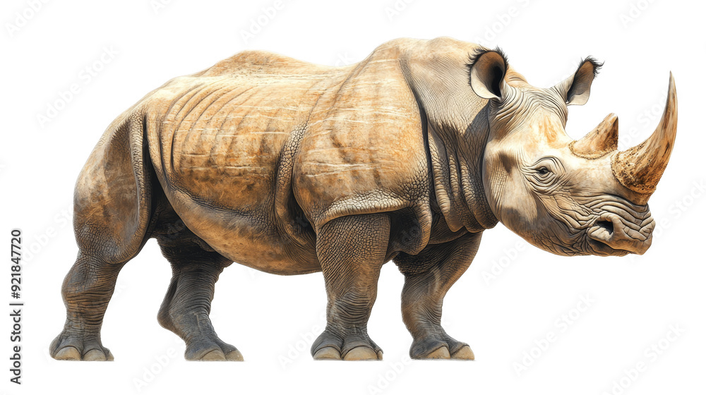 Fototapeta premium White Rhinoceros Standing on