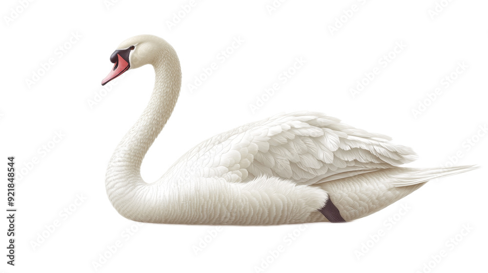 Graceful White Swan in Profile Graceful White Swan in Profile