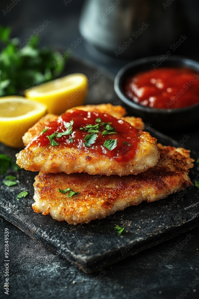 Crispy Fried Chicken Cutlets with Tomato Sauce Crispy Fried Chicken Cutlets with Tomato Sauce