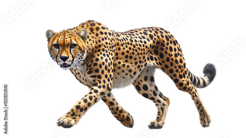 Cheetah Walking on White
