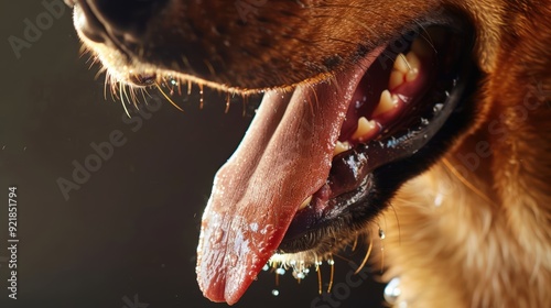 Close Up of Dog's Mouth With Tongue Out