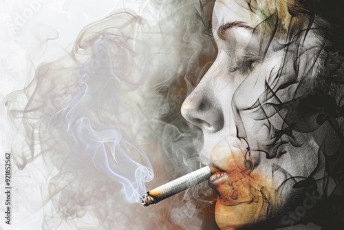 Smoker casting a long shadow under the burden of addiction a powerful visual on the weight carried by smokers