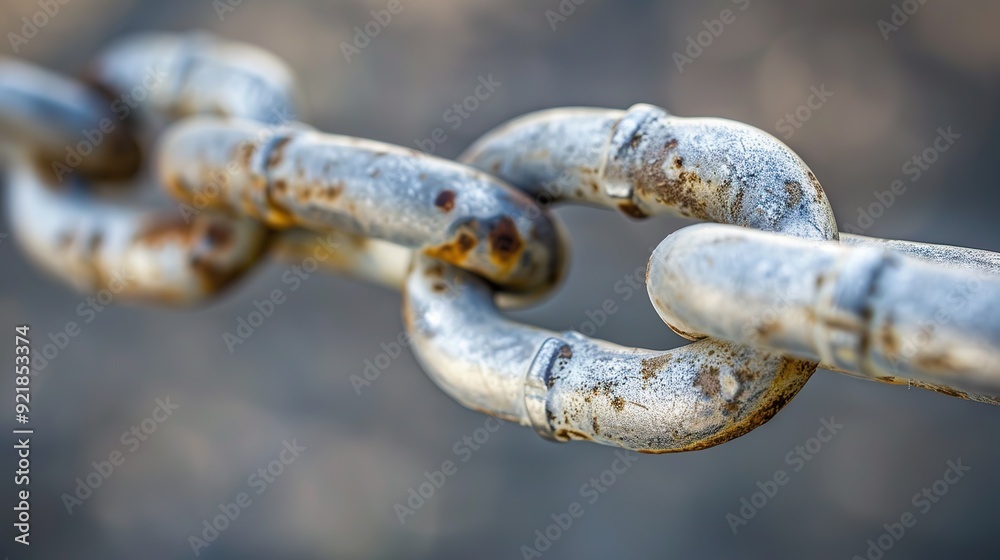 A close-up of a rusty metal chain link A close-up of a rusty metal chain link