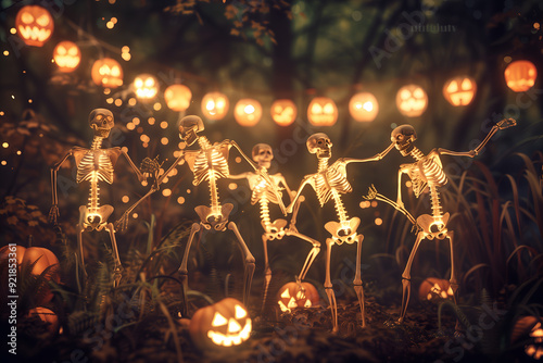 Skeleton Dances on Halloween Eve photo